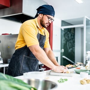 Chef preparing his dish