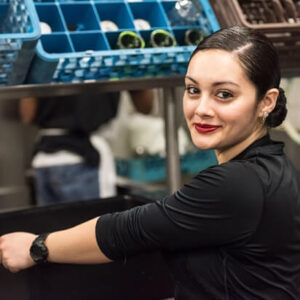 Smiling women kitchen worker