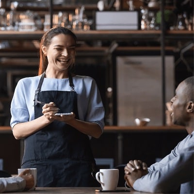 Smiling waitress